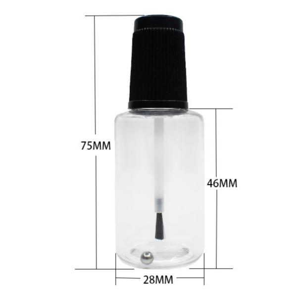 20ml pet plastic bottle with cap and brush steel ball car paint touch up paint bottle
