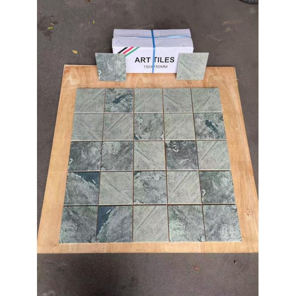 Non-slip and Decorative Square 150x150mm R10 Blue Porcelain Mosaics For Balcony