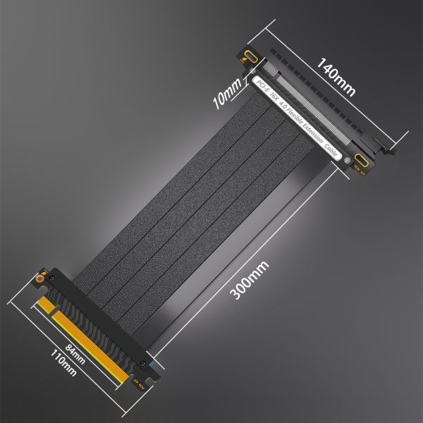 PCIE 4.0 16x Shielded GPU Riser Cable - 30cm Length PCI Express Extension Cable for High-Speed GPU Cards