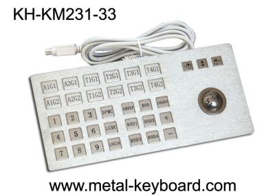 Poeira - informação industrial da prova - teclado do quiosque com Trackball áspero