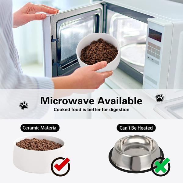 Raised Slow Feeder Dog Bowl With Non-Slip Wood Stand Medium Sized