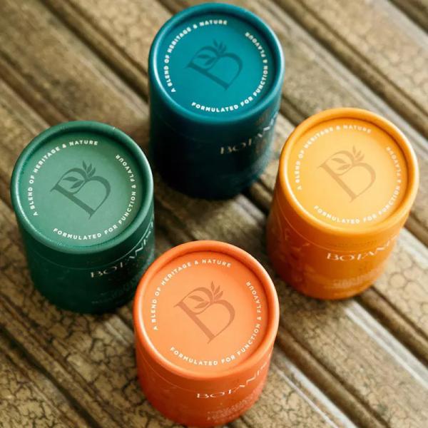 Customized Biodegradable Food Powder Tube Bronzing Cardboard Cylinder for Loose Tea Packaging