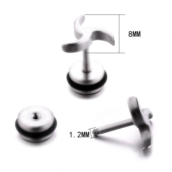 Korea style fashion body piercing jewelry stainless steel cool stud earrings