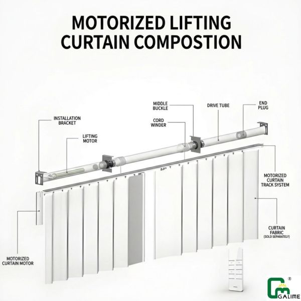Tuya WiFi Smart Liftable Curtain System High Ceiling Windows Drapery Track System