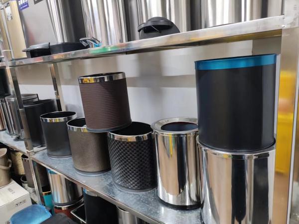Black Stainless Steel Trash Can 2 In 1 Hotel Lobby Trash Cans