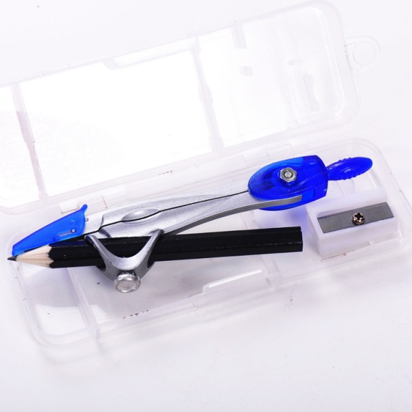 Factory Price School Student Drawing Tools Cheap Kids Compass Box with Pencil and Sharpener