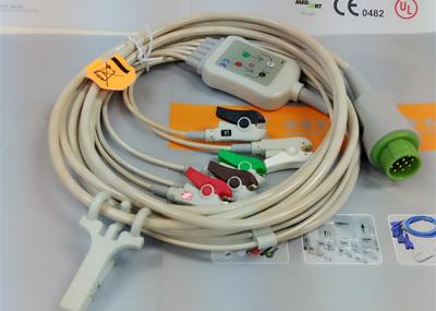 5 Leads Snap AHA ECG Patient Cable , Mindray 12 Pin One Piece ECG Cable