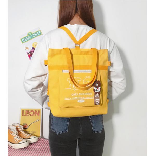 new fashion canvas tote customize color size women shopping bag multi function canvas backpacks handbags