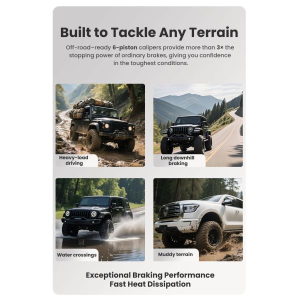 TEI Brake Caliper SR6 performance car parts 6 Piston BBK R17 R18 Car Wheel Upgrade Brake Kit for Ford Bronco