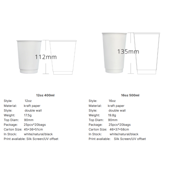 Hot Stamping 90mm Double Wall Pink Paper Cup 8oz 10oz 12oz with Print logo