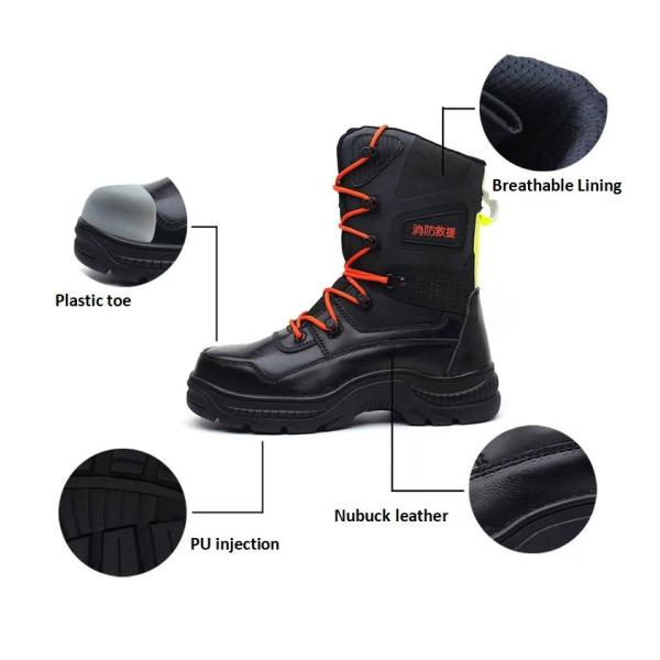 Waterproof Firefighter Rescue Boots Anti Puncture Oil Resistant Safety Boots