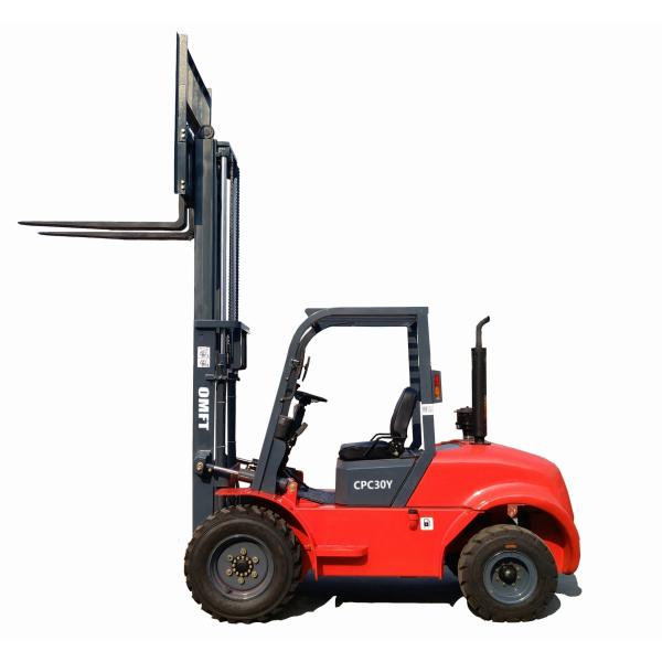 Off Road Tires Steel Rubber Material 2.5ton Rough Terrain Forklift with Engine Options