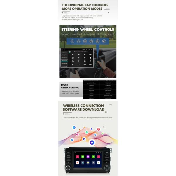 Écran IPS de 7 pouces Pour voiture Android Stéréo Multimédia CarPlay Pour Benz Smart 2005-2010