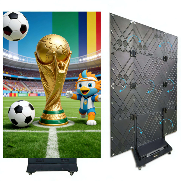 P1.25 P1.86 Indoor LED Poster Display Tri Fold Portable Digital Signage ABXING