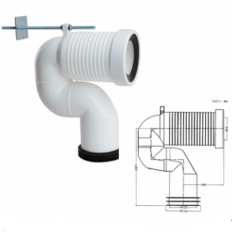 White PP Bathroom Pipe Connection Pipe Toilet Accessory Bathtub Pipe Drainage Water Trap