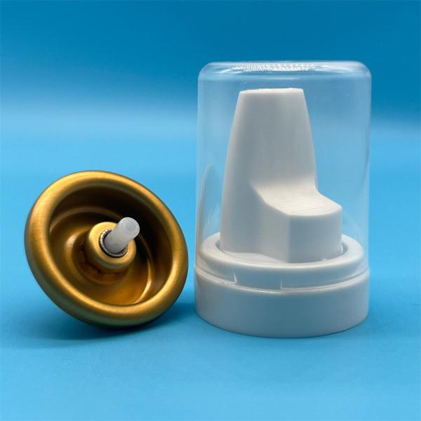 Vibrant Color-Coded Hair Mousse Aerosol Accessory for Product Line Differentiation with Quick-Change Actuator System