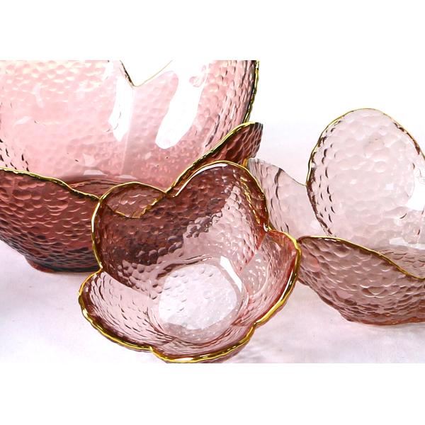 16cm Sakura Shaped Solid Colored Glass Salad Bowl Dia 16cm