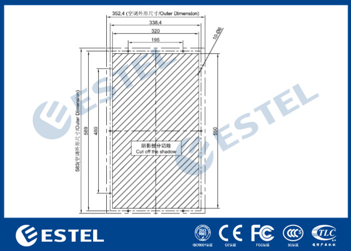 Энергосберегающая на открытом воздухе емкость Embeded 48VDC 600W кондиционера шкафа охлаждая
