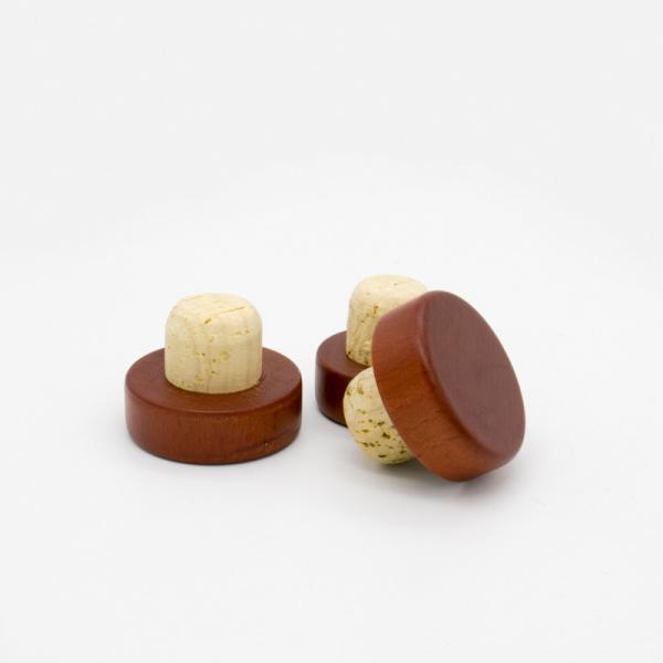 Tapón de madera hecho de madera natural sólida y corcho