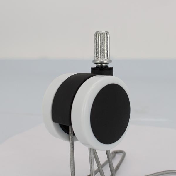 35KG Capacity Twin Wheel White Pu Office Chair Casters With M11x21mm Insert Stem
