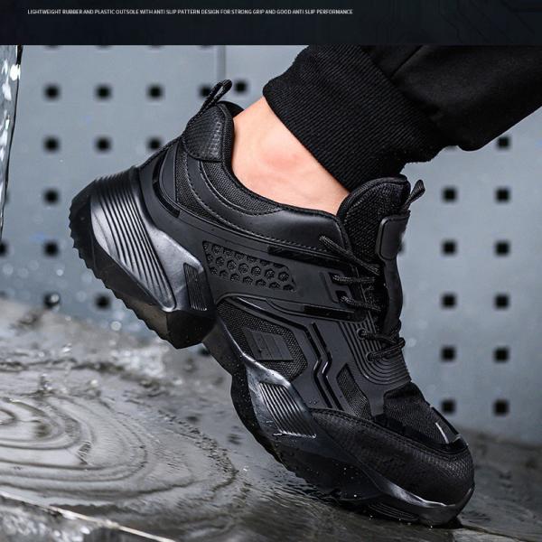 Kevlar Midsole TPU Flying Knit Work Shoes With Anti-stab Steel Toe And Breathable EVA Sole