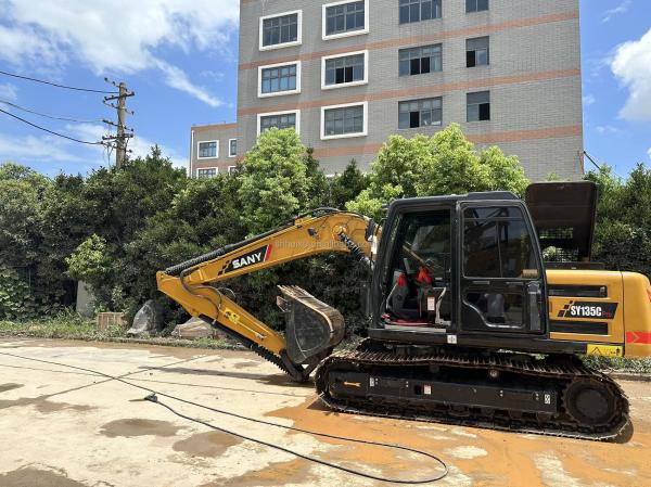 Chinese Excavator Sany 135 Used Sany Excavator 13 Ton Cummins Engine Yellow