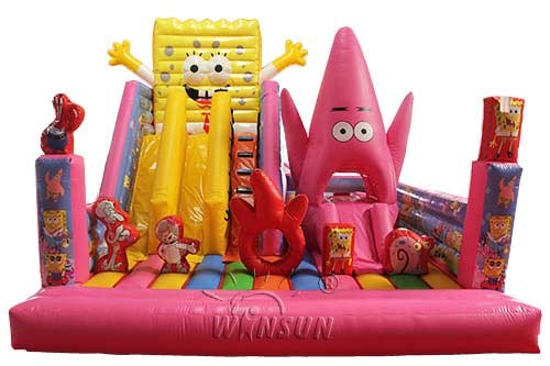 7 X 6m Size Inflatable Bounce House Air Bouncer SpongeBob Theme WSC-275