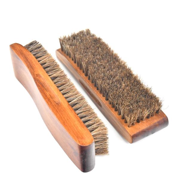 Деревянная щетка для чистки обуви из конского волоса 16*4,5*1,5 см