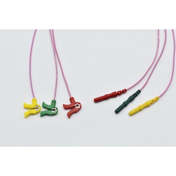 Professional Medical Consumables D Type Newborn Electrode Clip Wire Mini ECG Lead Wires for Newborns