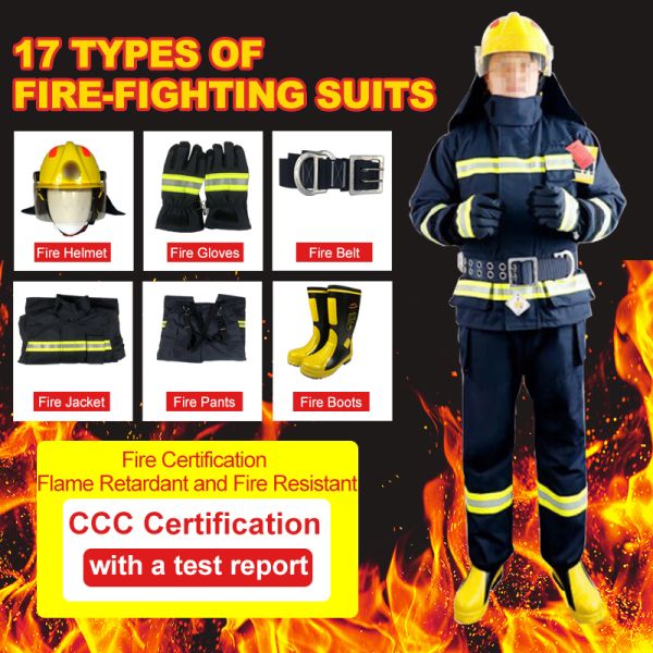 Model Emergency Rescue Fire Protection Suit EN469 Certified For Material Wildland Firefighting Category 4