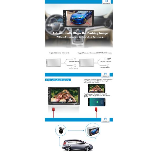 Продайте 7 шум оптом стерео 2 автомобиля монитора дюйма с управлением 1080П \ соединения мобильного телефона \ основным управляющим воздействием К200С