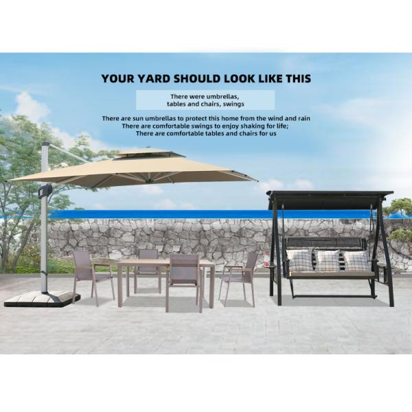 Aluminum Frame Rattan 3 Person Metal Outdoor Swing With Canopy