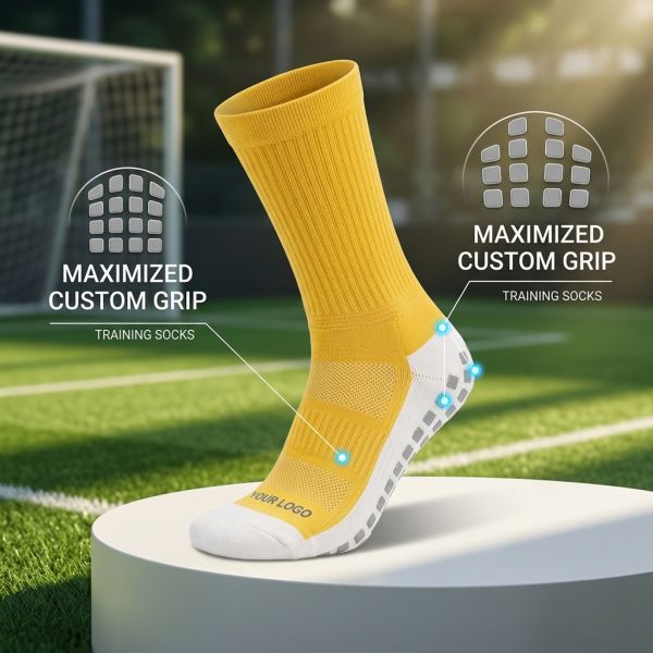 Custom Non Slip Men'S Soccer Socks Breathable Comfort Sports Training Grip Socks