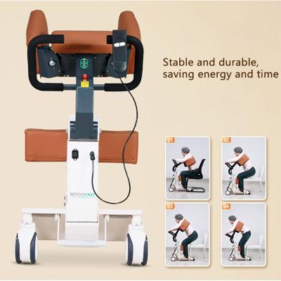 Electric Standing Lift Wheelchair for Rehabilitation Brown Leather