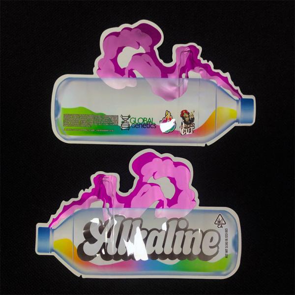 Child Resistant Special Shape Package Mylar Bags With Zipper UV Spot And Metal Effect