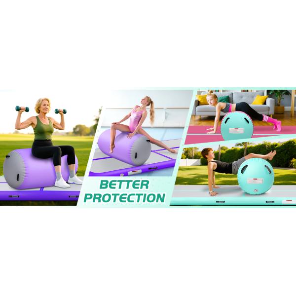 Inflatable Gymnastics Air Roller Set, Tumble Rolling Air Roller Gymnastics Barrel With Electric Pump For Kids Adults Home Outdoor Gymnastic Training Cheerleading Yoga