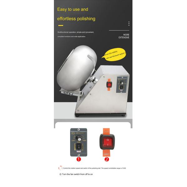 0.28kw Heated Dryer Multifunction Peanut Coating Machine for Chocolate Beans Sugar Coating