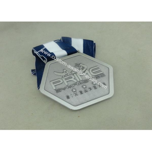 Zinc Alloy Die Casting / Die Cast Medals Antique Silver Marathon Medals