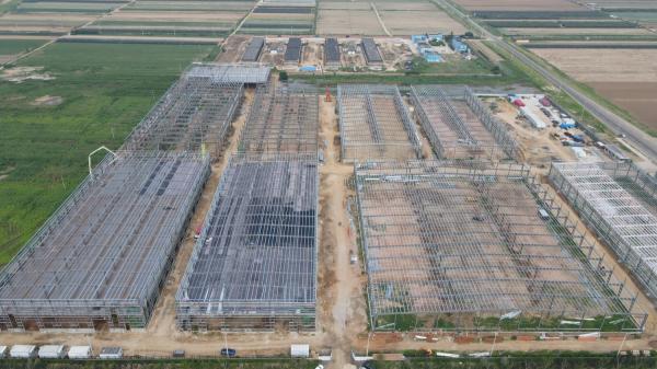 Q355B Steel Structure Industrial Warehouse Hangar with High Strength Bolts