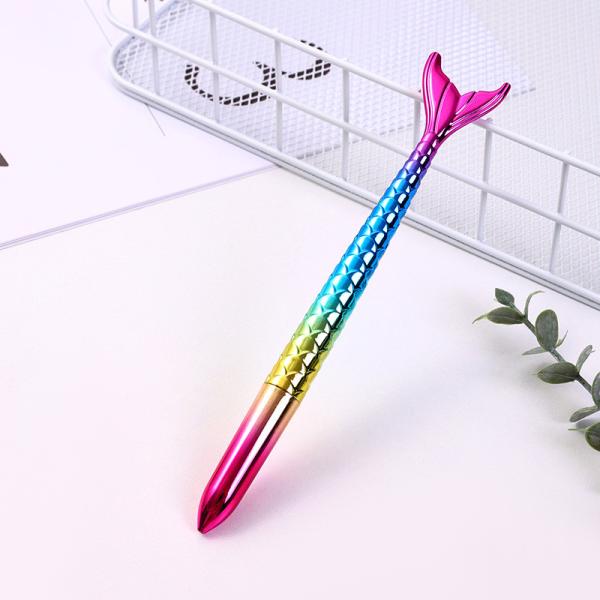 Colorful Gradient Mermaid Neutral Pen 0.5mm UV Electroplated Girl's Heart Gel Pen