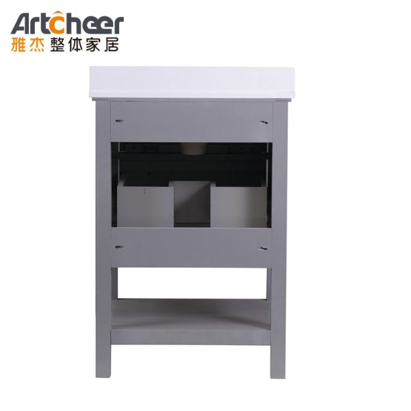 30 Inch Solid Wood Bathroom Vanity with Lacquer Surface Door Panel and Modern Design
