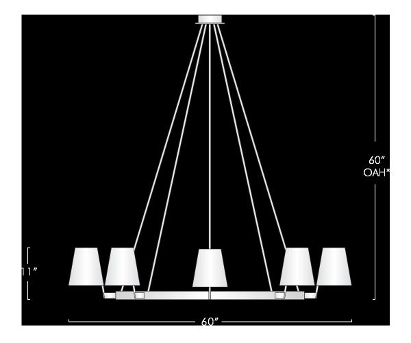 Corniche Modern Brass Circular Chandelier with Adjustable Height for Indoor Rooms