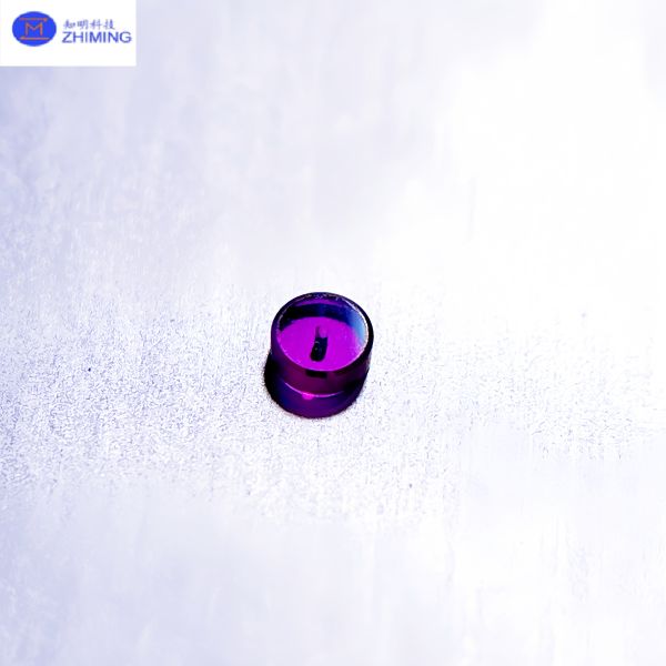 Precision-Engineered Through-Hole Ruby Bearing with Extreme Hardness (Mohs 9) and Synthetic Single-Crystal Ruby for Minimizing Friction and Wear