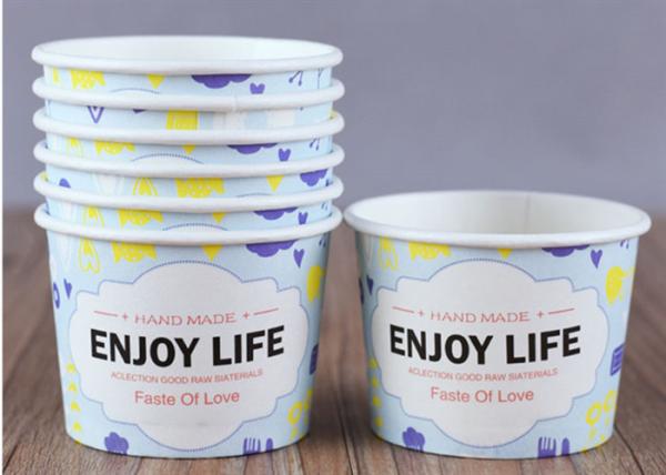 Gravação descartável do copo de papel de gelado impressa com tampa de papel da tampa