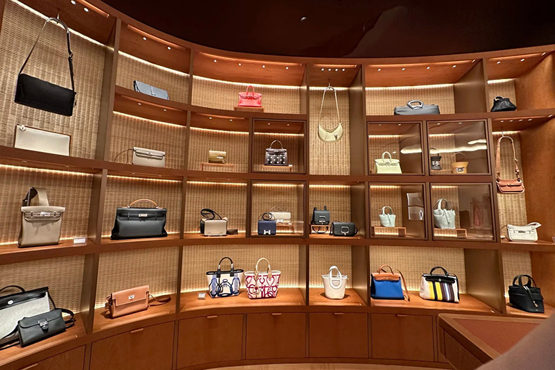 180mm Luxury Showcase Boutique Layout Luxury Bag Display Case