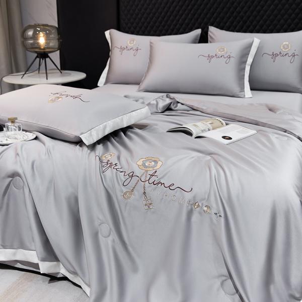 Set de cobertor de verão leve de lençóis de 4 peças Set de roupas de cama de luxo com vantagem de frio 2,5-3 kg