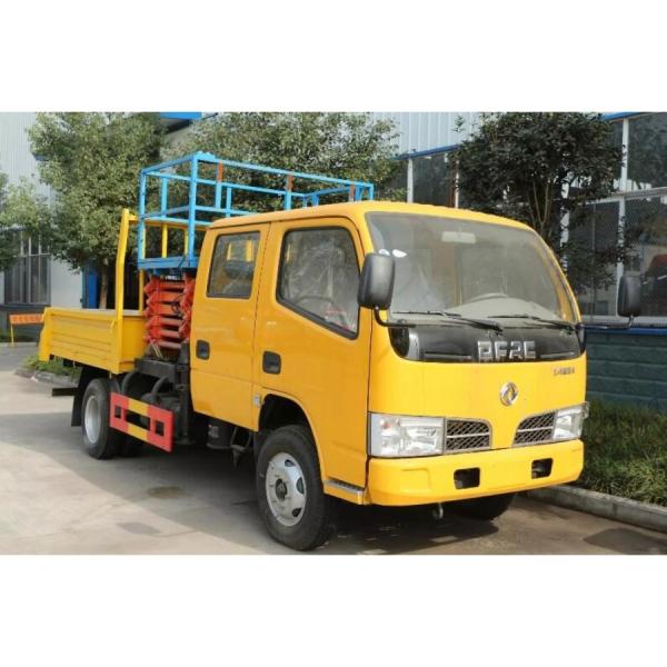 Dongfeng 6 Wheeler Scissor Hydraulic Truck Mounted Ladder 8m 10m 12m