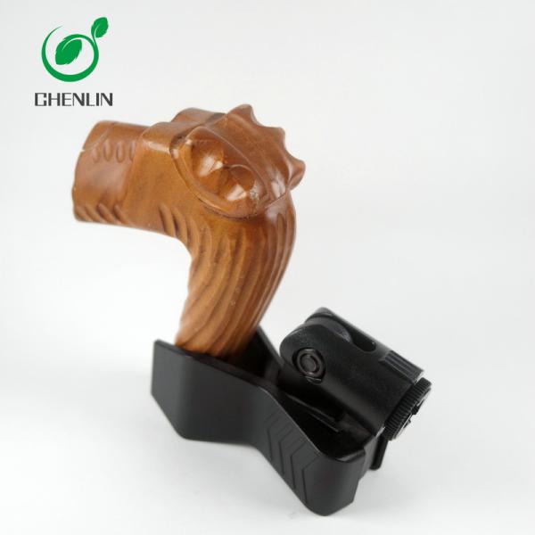 Cat Head Wooden Umbrella Handle Hand Carved Crack Resistant