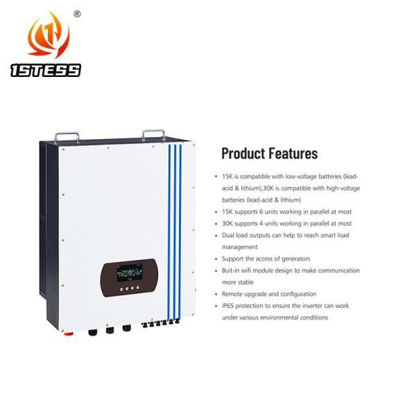Wholesale 15KW Three Phase Solar Hybrid Inverter MPPT Controller AC Inverter for House 230VAC 60Hz Output Frequency