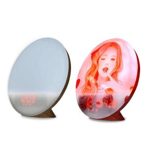Simulation Sunrise Sublimation Color Wakeup Lamp With FM Radio Digital Sublimation Alarm Clock Blanks